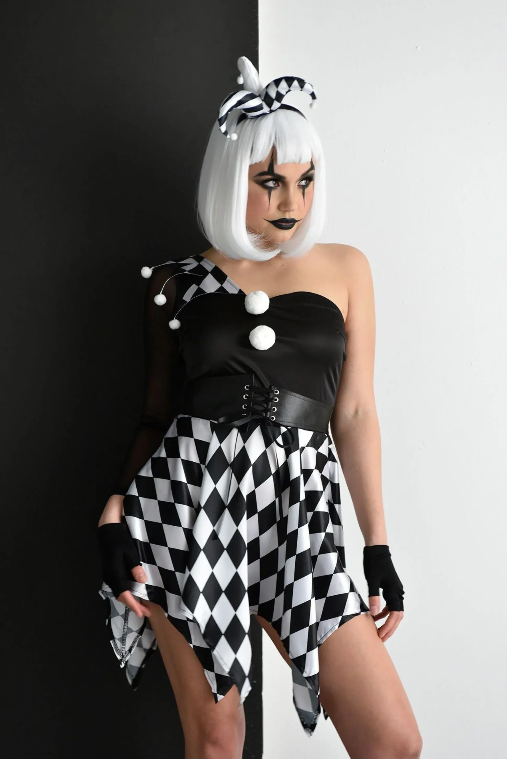 New Adult Bad Jester Costume Women Sexy