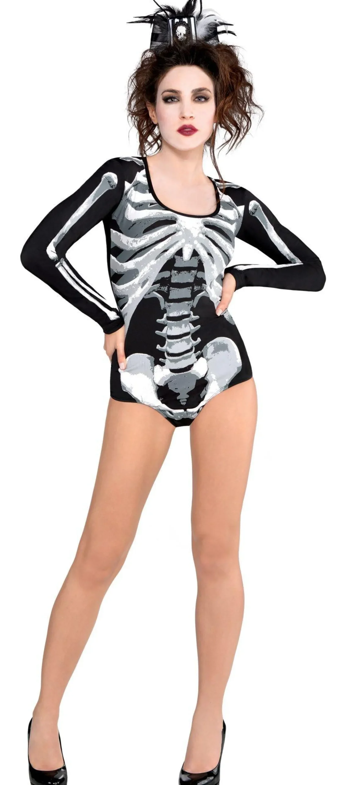 Best Adult Black & Bone Skeleton Bodysuit Bodywear