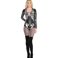Best Adult Black & Bone Skeleton Bodysuit Bodywear