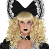 Cheap Adult Black & White Creepy Doll Bow Headband Headbands, Tails