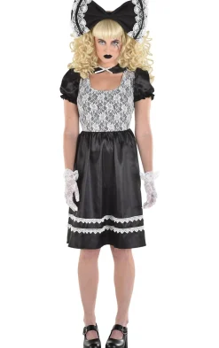 Online Adult Black & White Creepy Doll Dress Bodywear