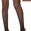 Online Adult Black Fishnet Thigh-High Stockings With Lace Top Tights