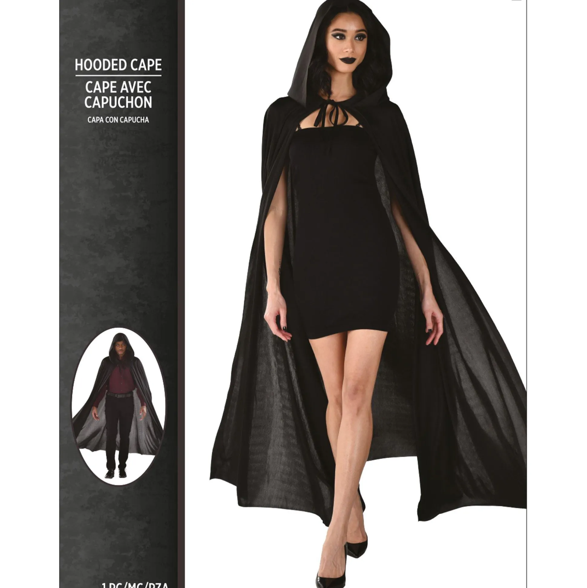 Sale Adult Black Hooded Cape Capes, Robes