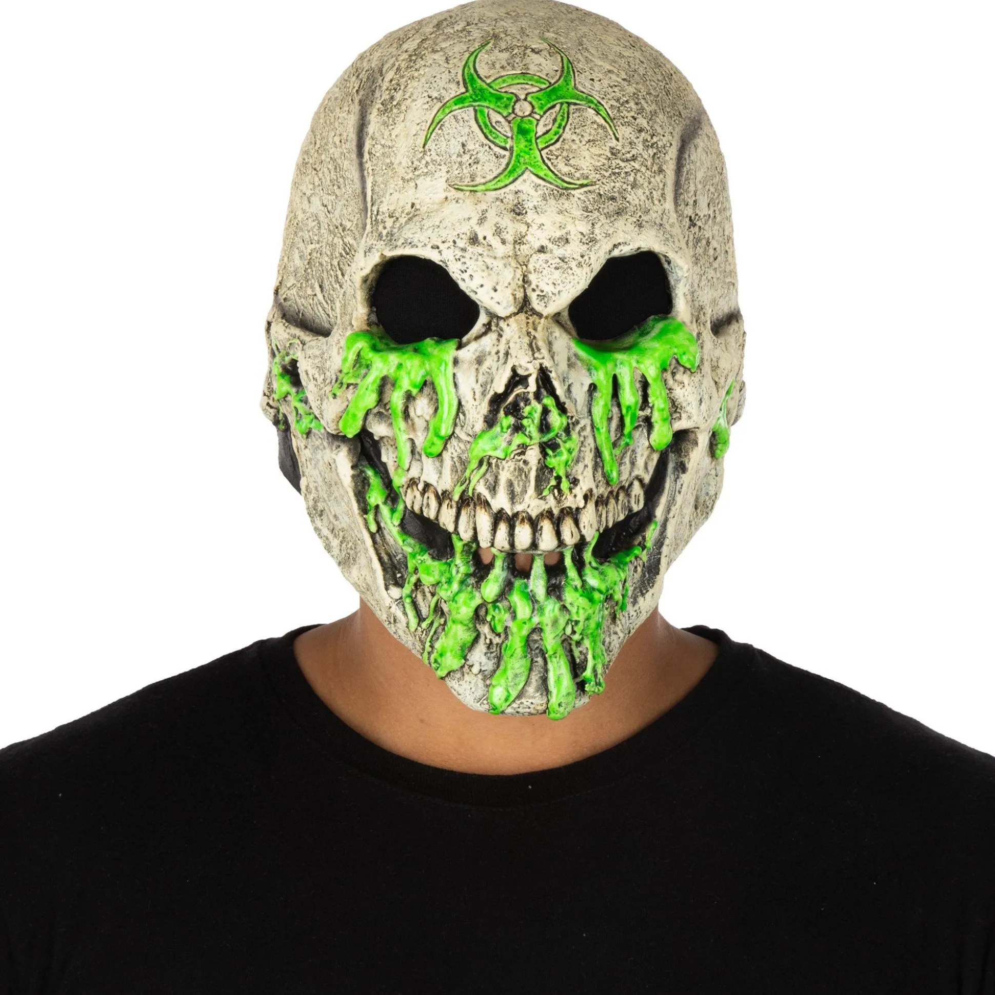 Online Adult Black Light Reactive Radioactive Skull Latex Mask Scary