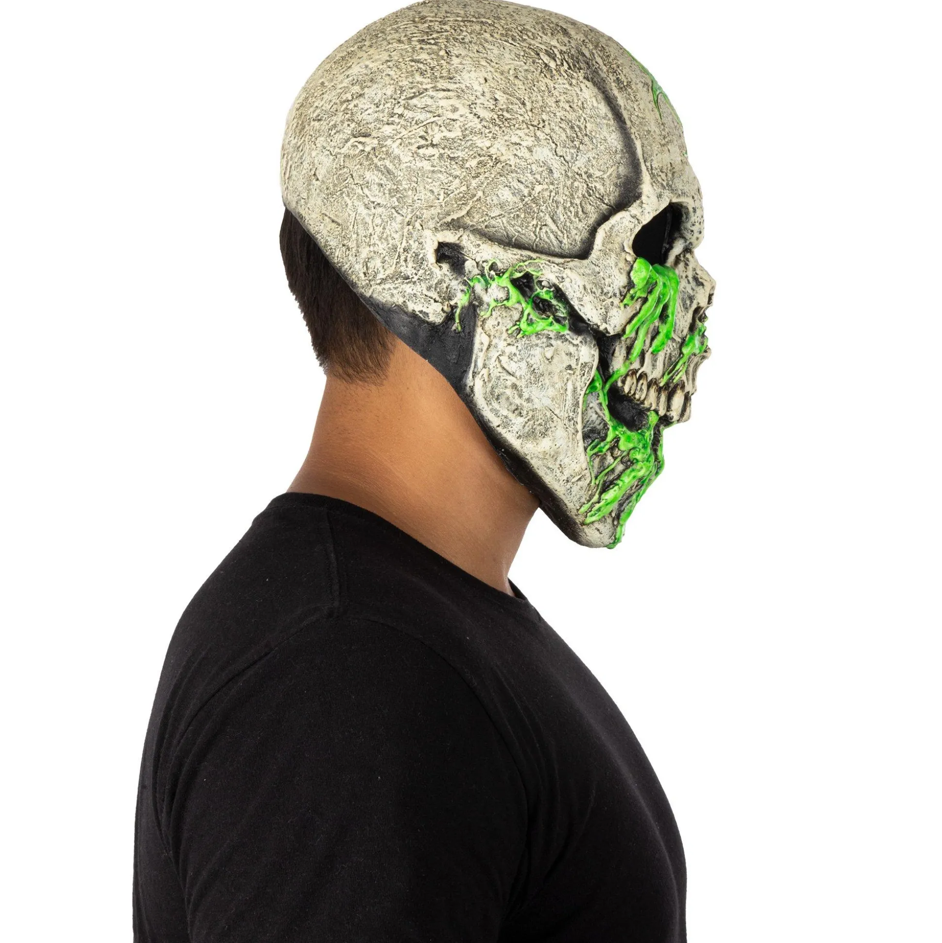 Online Adult Black Light Reactive Radioactive Skull Latex Mask Scary