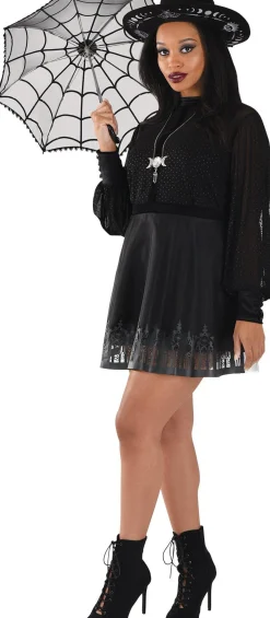 Cheap Adult Black Sheer Witch Dress Women Witch