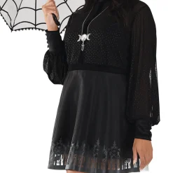 Cheap Adult Black Sheer Witch Dress Women Witch