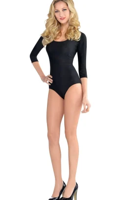 Best Adult Black Three-Quarter-Sleeve Bodysuit Bodywear
