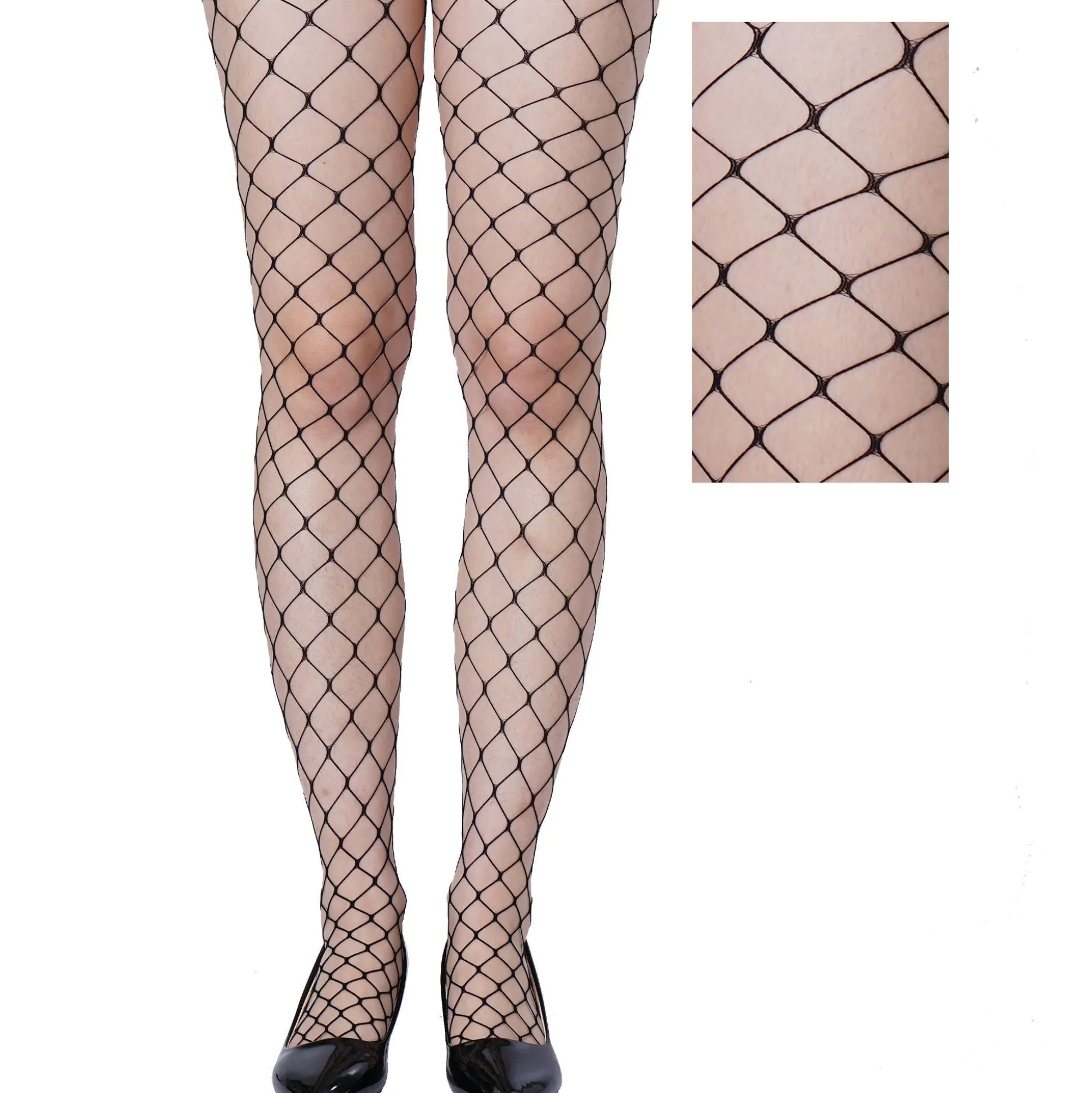 Hot Adult Black Wide Diamond Fishnet Pantyhose Tights