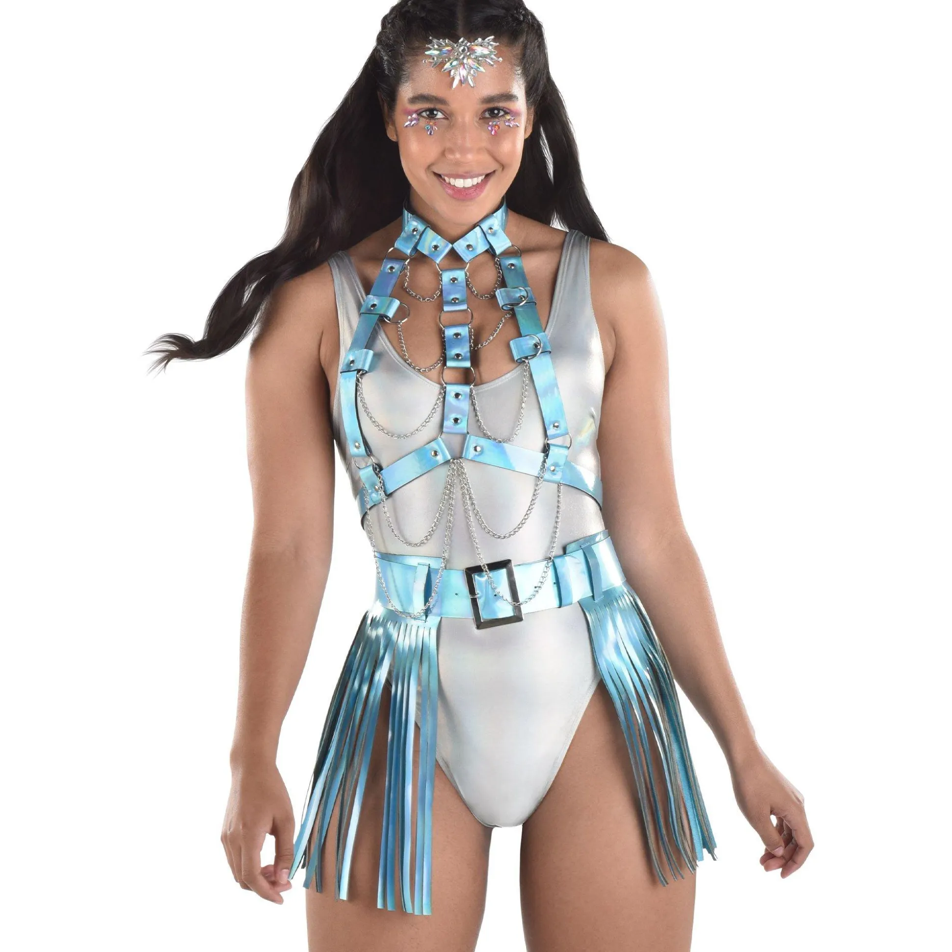 Sale Adult Blue, Pink & Purple Bubble Braid Clip-In Extensions, 2Pc - Festival,Adult Iridescent Blue Chest Harness With Chains - Festival,Adult Sleeveless Coin & Chain Netted Tunic - Festival,Adult Iridescent Silver Scoop Neck Tank Bodysuit - Festival,Adult Iridescent Blue Fringe Skirt Belt - Festival,Oil Slick Tie-Back Halter Top - Festival,Iridescent Rhinestone & Sequin Fringe Shoulder Epaulettes - Festival,Adult Halter Body Chain With Gems - Festival,Silver Cascading Fringe Rhinestone Ear Cuff - Festival,Adult Light-Up Silver Festival Visor,Adult Pink Flame Fabric Cowboy Hat,Adult Light-Up Black Fabric Cowboy Hat,Adult Light-Up Pink Fabric Cowboy Hat,Adult Festival Beaded Silver Visor,Adult Light-Up Festival Shades,Iridescent Mirrored Shield Sunglasses With Rhinestone Trim - Festival,Prismatic Festival Goggles,Adult Light-Up Festival Goggles,Adult Black Lace Cat Masquerade Mask,Adult Silver Butterfly Masquerade Mask,Adult Rose Gold Masquerade Mask,Adult Rhinestone Fringe Masquerade Mask,Iridescent Festival Belt & Holster,Clear Iridescent Fanny Pack - Festival,Adult Iridescent Fanny Pack - Festival,Silver Mirror Disco Cowboy Hat Family & Group Costumes