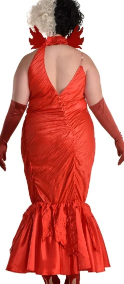 Store Adult Cruella Red Ball Dress Plus Size Costume - Disney Cruella Women Sexy