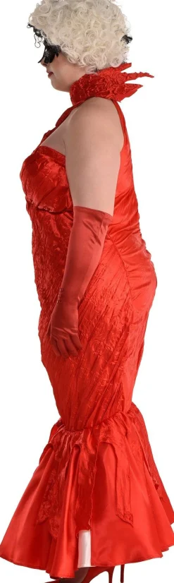 Store Adult Cruella Red Ball Dress Plus Size Costume - Disney Cruella Women Sexy