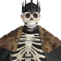 New Adult Dark King Skeleton Costume Men Scary