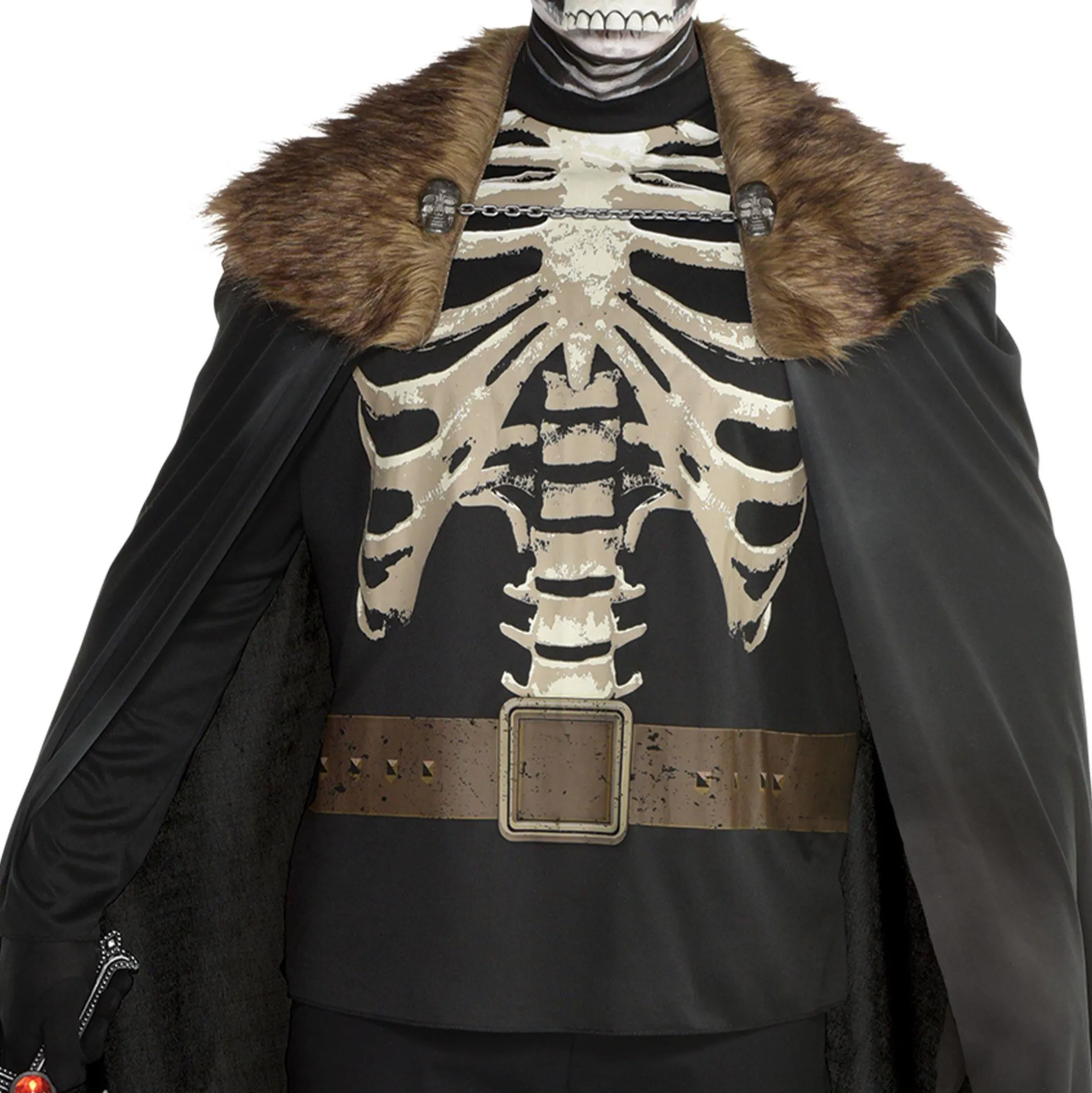 New Adult Dark King Skeleton Costume Men Scary
