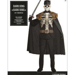 New Adult Dark King Skeleton Costume Men Scary
