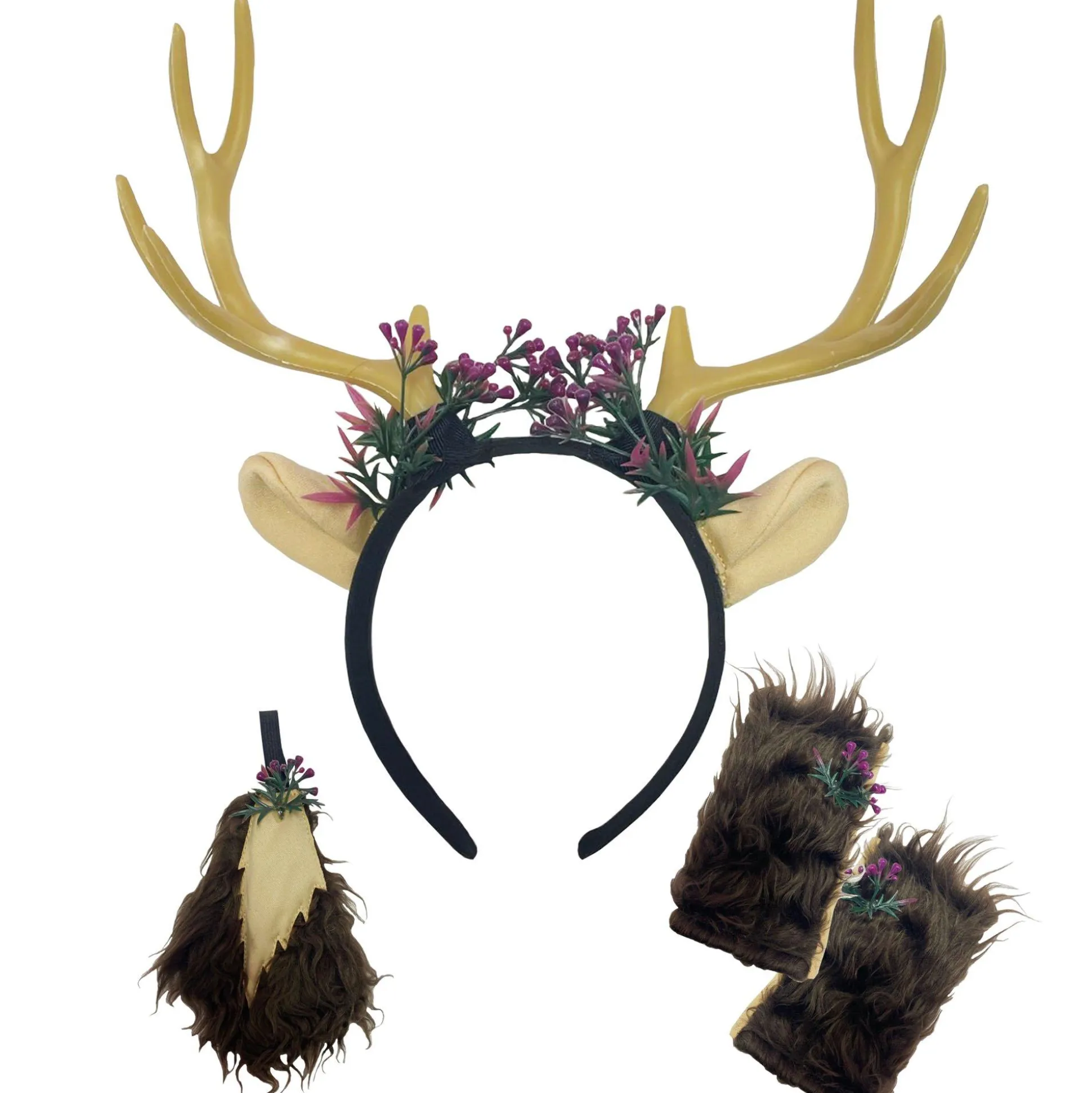 Hot Adult Deer Costume Accessory Kit Headbands, Tails