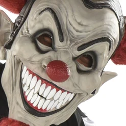 Sale Adult Evil Jester Latex Mask With Mini Skulls - Twisted Circus Scary