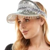 Shop Adult Festival Beaded Silver Visor Hats