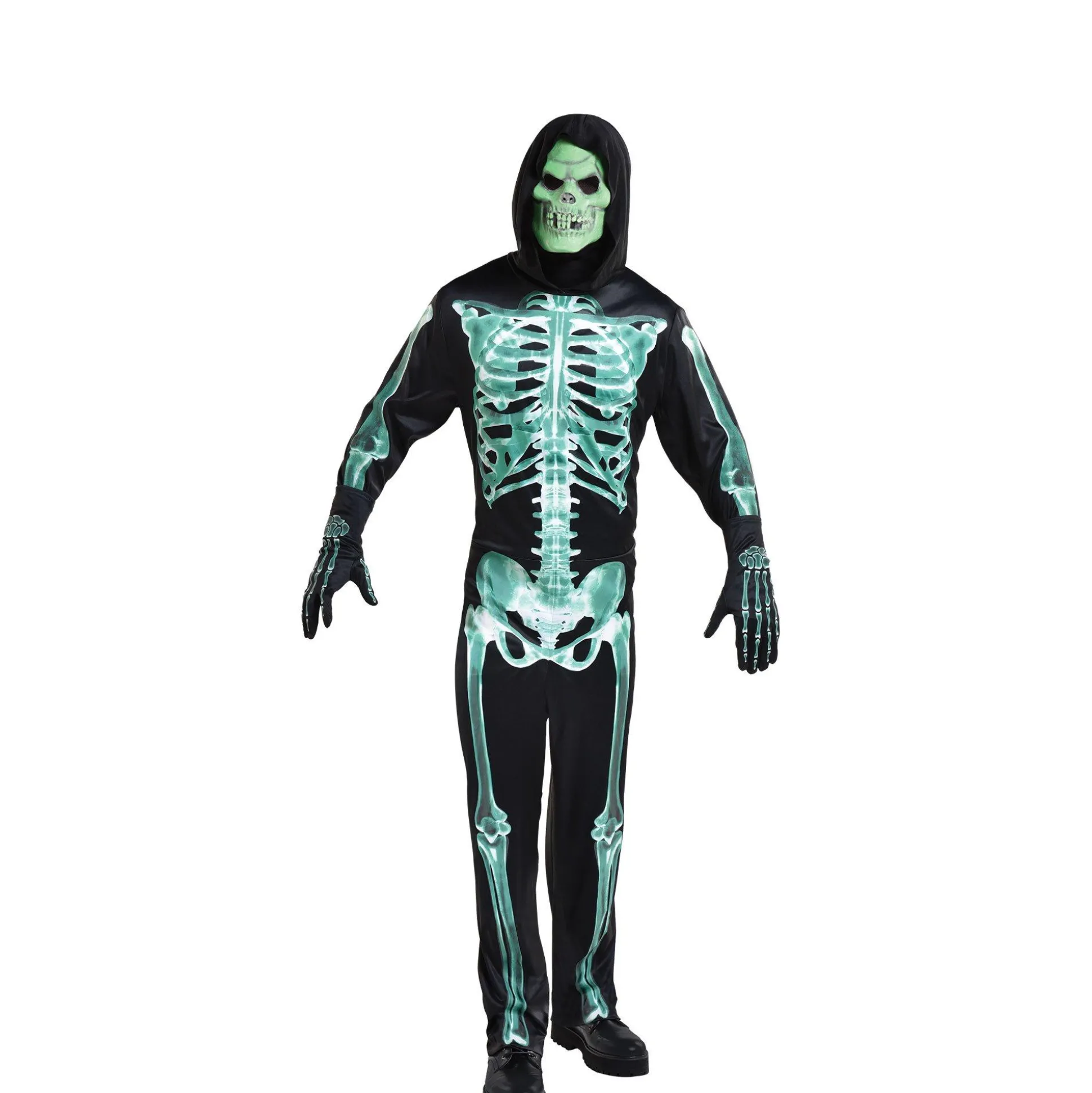 Cheap Adult Glow-In-The-Dark Skeleton Costume Men Scary