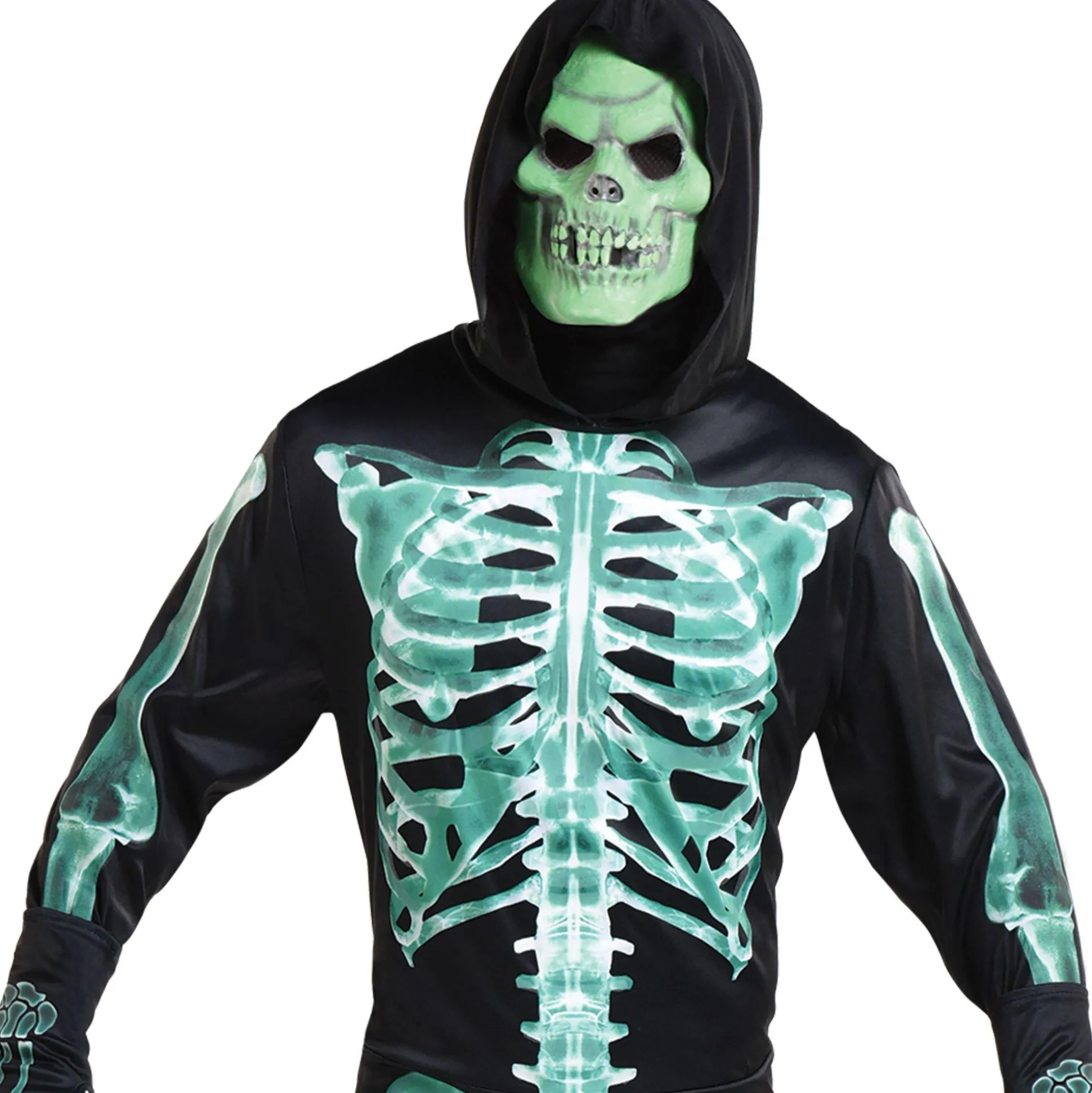 Cheap Adult Glow-In-The-Dark Skeleton Costume Men Scary