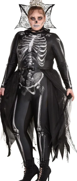 Party City Adult Gothic Skeleton Queen Costume - Plus Size|Women Scary