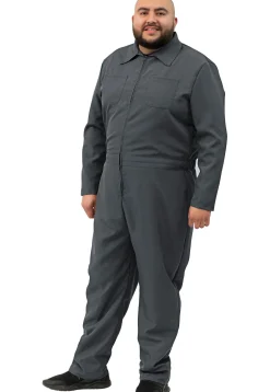 Online Adult Gray Plus Size Mechanic Coverall Jumpsuit Plus Size Costumes