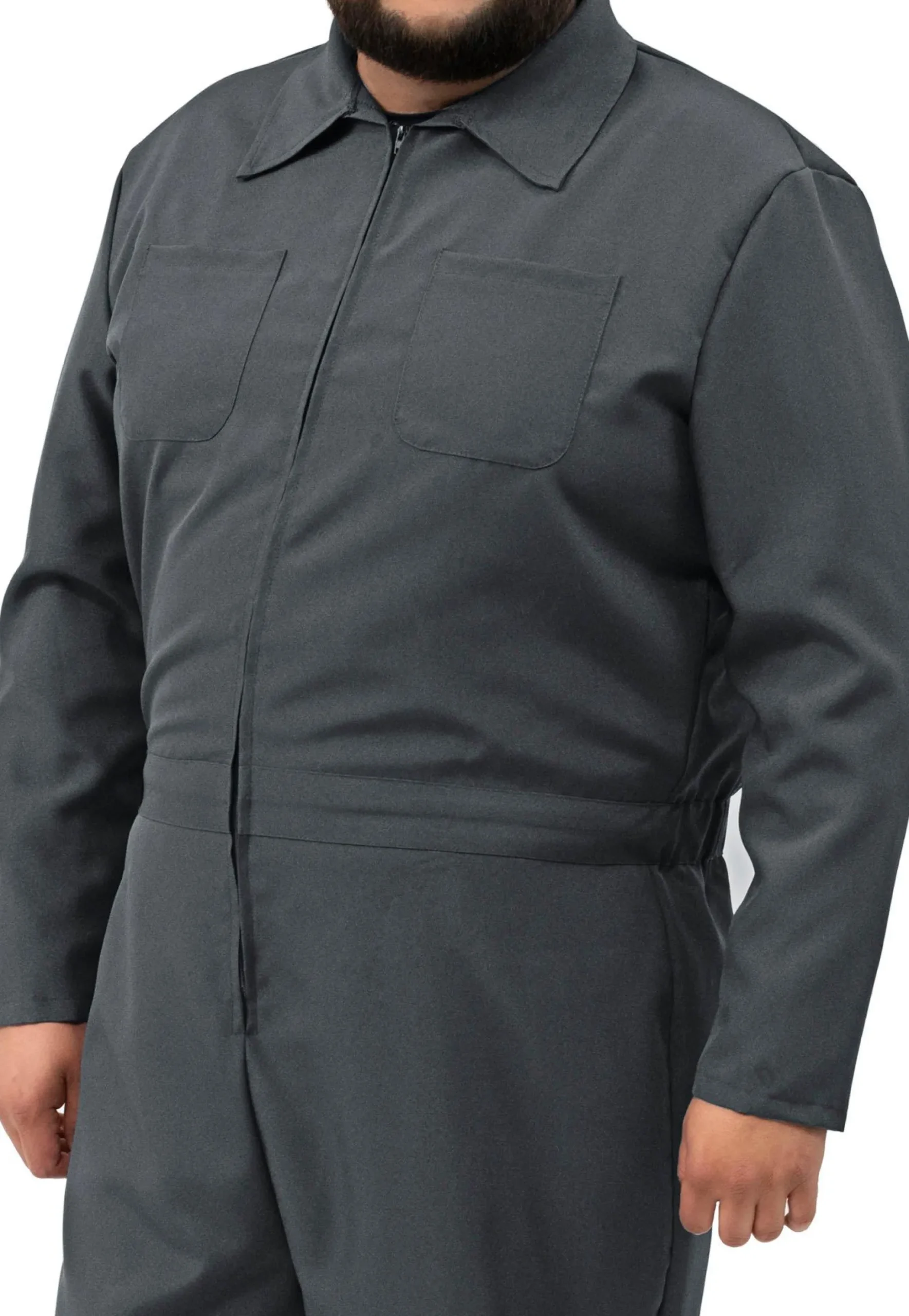 Online Adult Gray Plus Size Mechanic Coverall Jumpsuit Plus Size Costumes