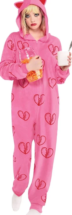 Best Adult Heart Break Onesie Harley Quinn Costume - Birds Of Prey Women Superhero