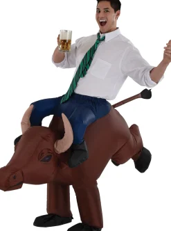 New Adult Inflatable Bull Rider Costume Men Funny