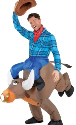 Fashion Adult Inflatable Bull Ride On Costume Men Funny