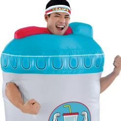 Hot Adult Inflatable Go-Bro Protein Shake Costume Men Funny