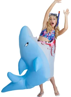 Party City Adult Inflatable Man-Eating Shark Costume|Women Funny