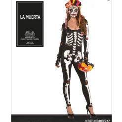 Clearance Adult La Muerta Day Of The Dead Skeleton Catsuit Women Scary