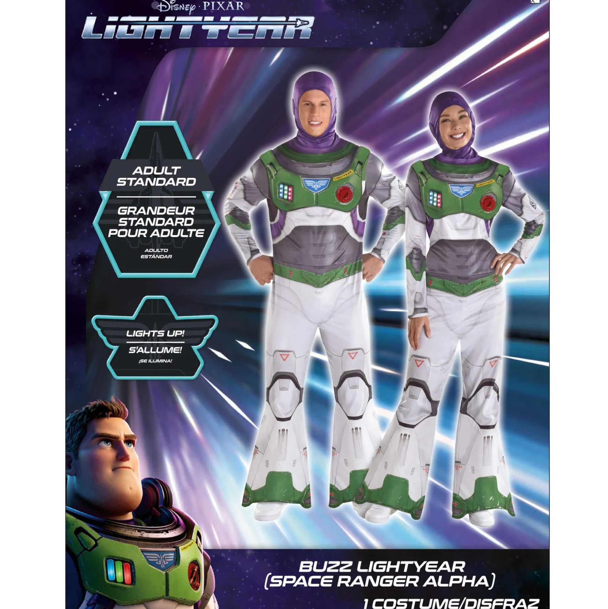 Party City Adult Light-Up Buzz Lightyear Space Ranger Alpha Costume - Lightyear|Women Disney