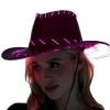 Hot Adult Light-Up Pink Fabric Cowboy Hat Hats