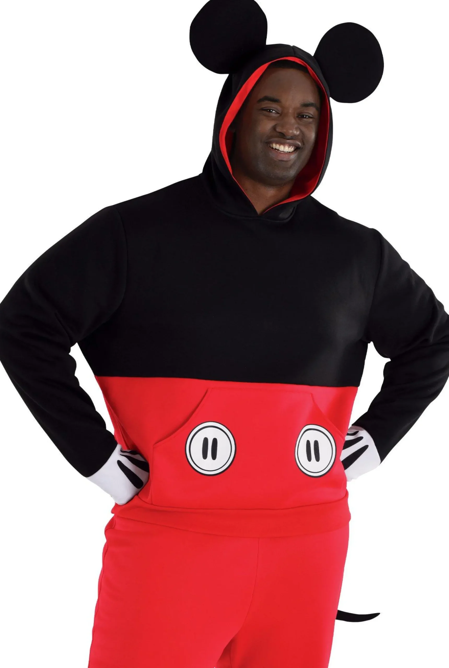 Cheap Adult Mickey Mouse Plus Size Sweatsuit Costume - Disney Plus Size Costumes