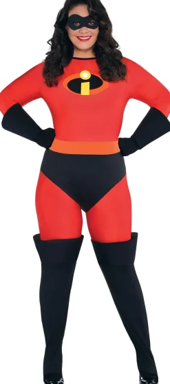 Fashion Adult Mrs. Incredible Plus Size Deluxe Costume - The Incredibles Women Superhero