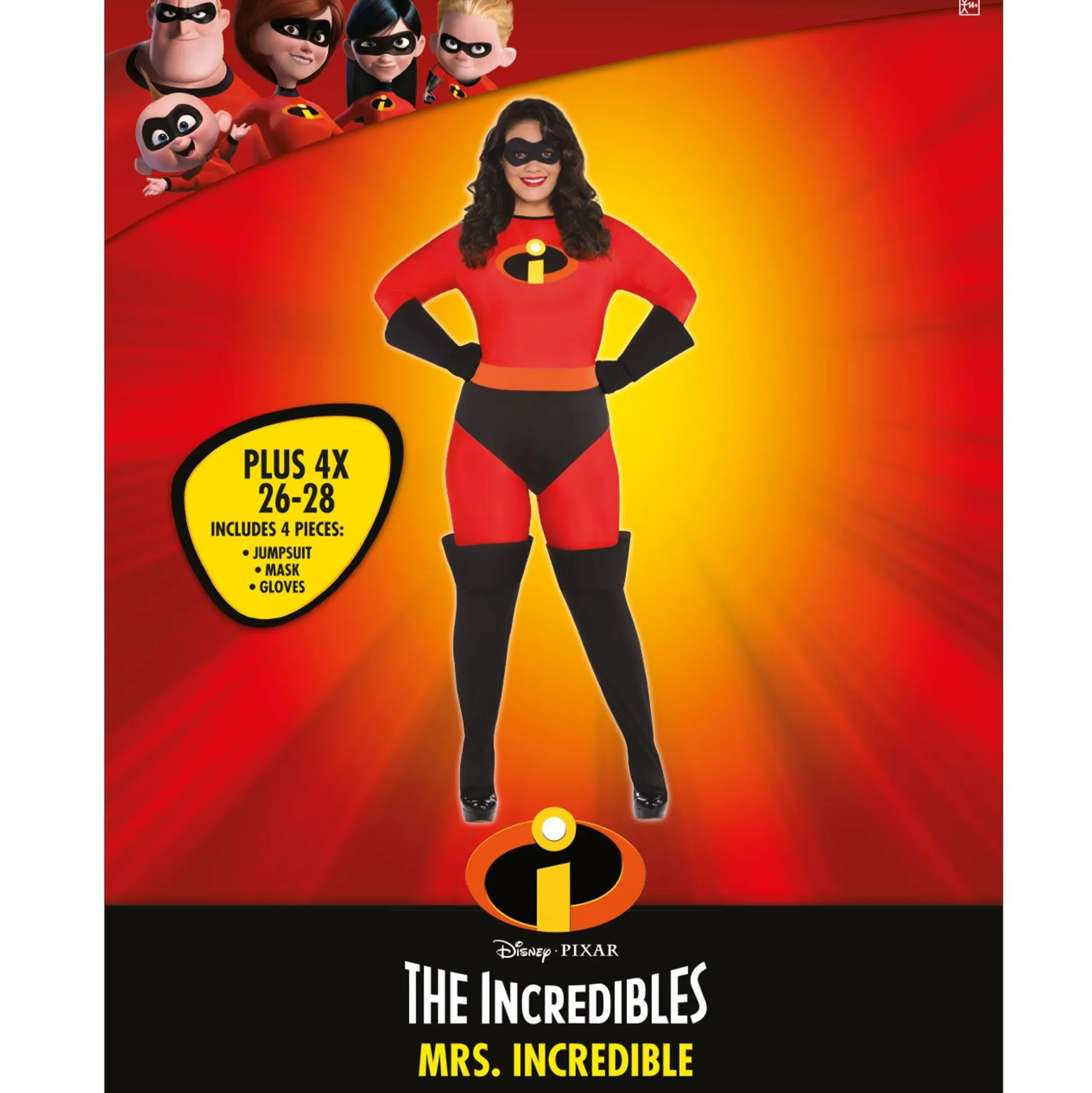 Fashion Adult Mrs. Incredible Plus Size Deluxe Costume - The Incredibles Women Superhero