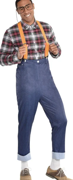Clearance Adult Neighborhood Nerd Costume Accessory Kit Men Decades