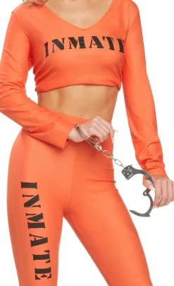 Clearance Adult Orange Inmate #69 Prisoner Costume Women Sexy