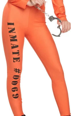 Clearance Adult Orange Inmate #69 Prisoner Costume Women Sexy