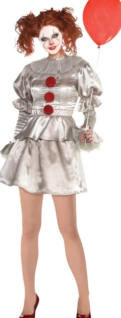 Clearance Adult Pennywise Costume - It Women Scary
