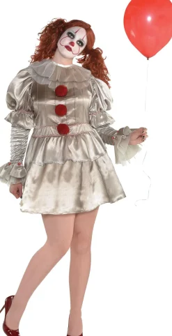Party City Adult Pennywise Plus Size Costume - It|Women Scary