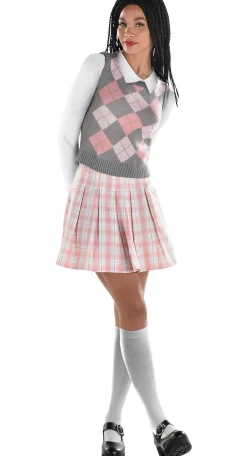 Fashion Adult Pink & White Plaid Miniskirt - 90S Tutus, Skirts