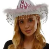 Shop Adult Pink Flame Fabric Cowboy Hat Cowboy