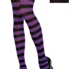 Shop Adult Purple & Black Thigh-High Stockings Tights