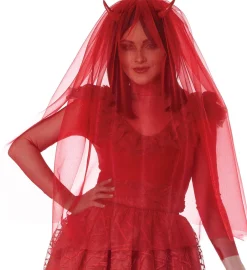 Party City Adult Red Bride From Hell Costume|Women Scary