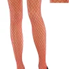 Shop Adult Red Wide Fishnet Pantyhose Tights