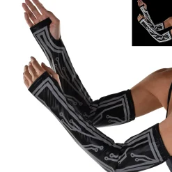 Best Sale Adult Reflective Black Latex-Look Circuit Board Glovelettes, 2Ct - Cyberpunk Gloves