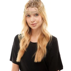 New Adult Rhinestone Flapper Head Cap Headbands, Tails